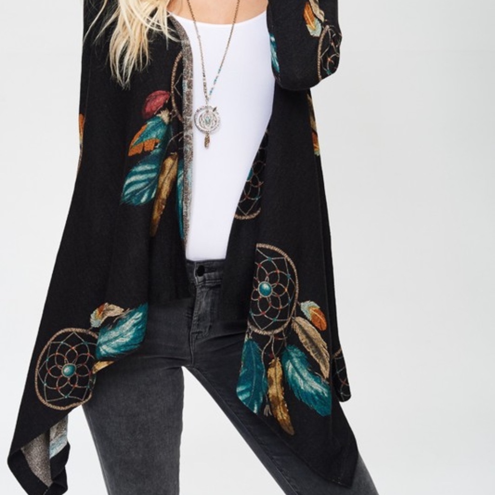 Last One! Dreamcatcher Open Front Cardigan Small